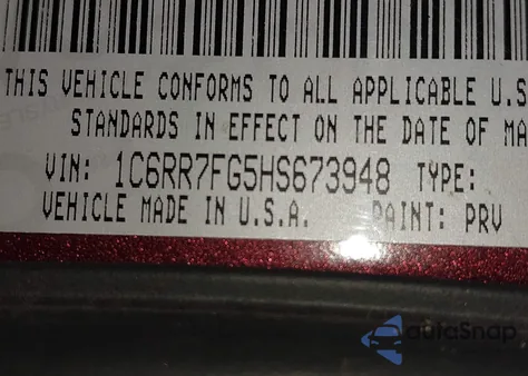 2017 Ram 1500 St z USA, uszkodzony, nr VIN 1C6RR7FG5HS673948
